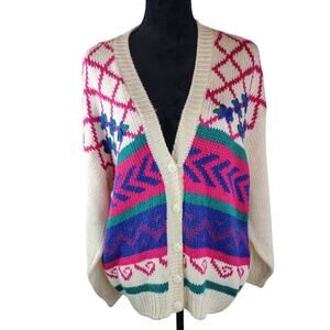 LAUREN BROOKE Women's Sweater 2X Ramie Acrylic Fall Casual  Striped Abstract